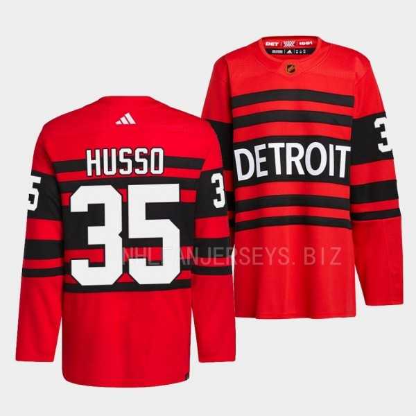 Men%27s Detroit Red Wings 2022 Reverse Retro 2.0 #35 Ville Husso Red Authentic Pro Jersey Dzhi->boston bruins->NHL Jersey